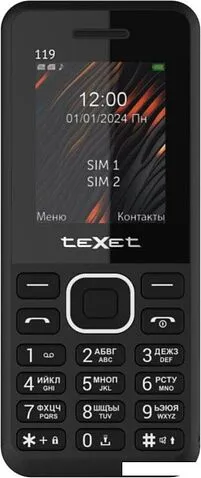 Кнопочный телефон TeXet TM-119 (черный)
