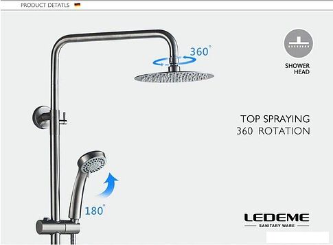 Душевая система Ledeme L72402