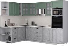 Готовая кухня Интерлиния Мила Деко 1.88x2.8 LV (керамика/мята/опал светлый)