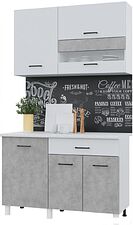 Готовая кухня Горизонт Trend 1200 (белый/бетон)
