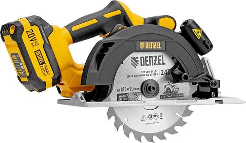 Дисковая (циркулярная) пила Denzel CCSH-BL-20-185 (с 1-им АКБ)