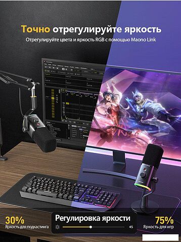 Проводной микрофон Maono PD100X (черный)