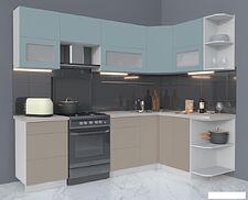 Угловая кухня Интерлиния Мила Матте 1.5x2.5 Б правая (океан/луна/травертин серый) Угловая кухня Интерлиния Мила Матте 1.5x2.5 Б правая (океан/луна/травертин серый)