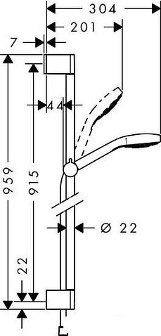 Душевой гарнитур Hansgrohe Croma Select E Multi [26590400]