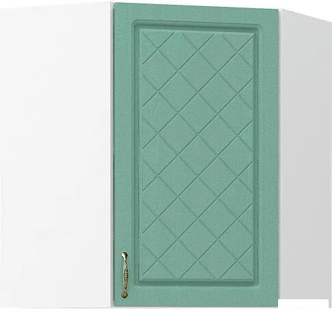 Шкаф навесной Mio Tesoro Модена ШВУ 600 угловой (белый/дуб бирюзовый)