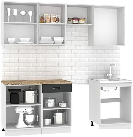 Готовая кухня Mio Tesoro Экстра-лайт 2.2 (антрацит/мадрид)