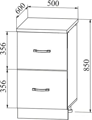 Шкаф напольный ДСВ Тренто СК2 500 (серый/белый)