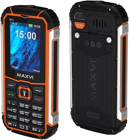 Кнопочный телефон Maxvi R11 (оранжевый)