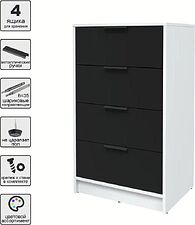 Комод Интерлиния Концепт КТ-К60 (черный/белый платинум)
