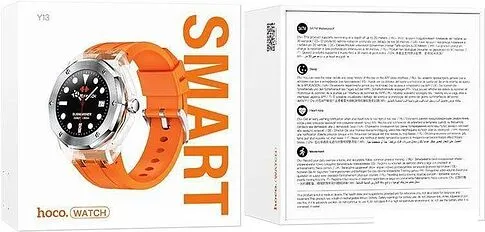 Умные часы Hoco Y13 (серебристый/оранжевый)