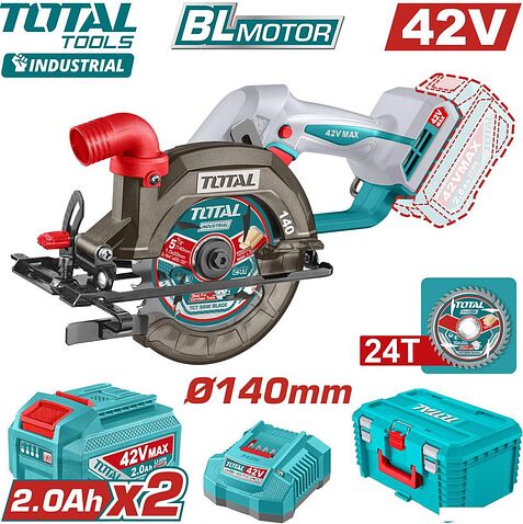 Дисковая (циркулярная) пила Total TSLI4214012 (с 2-мя АКБ)