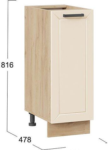 Шкаф напольный Трия Лорас 1Н3 (дуб крафт золотой/холст брюле)