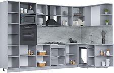 Готовая кухня Интерлиния Мила Лайт 1.68x3.2 правая (белый платинум/бетон портленд/белый гранит) Готовая кухня Интерлиния Мила Лайт 1.68x3.2 правая (белый платинум/бетон портленд/белый гранит)