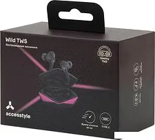 Наушники AccesStyle Wild TWS (черный/фиолетовый)