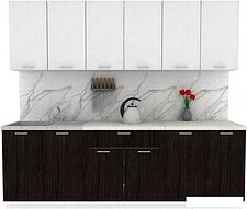 Готовая кухня ЭлиГард Lion 2.4 (белый структурный/дуб марбург/королевский опал)