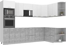 Готовая кухня Интерлиния Мила Лайт 1.68x3.0 правая без столешницы (белый платинум/бетон) Готовая кухня Интерлиния Мила Лайт 1.68x3.0 правая без столешницы (белый платинум/бетон)