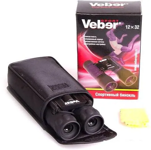 Бинокль Veber БН 12x32 Sport черный