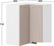 Шкаф навесной Трия Лорас 1В6УП (белый/холст латте)