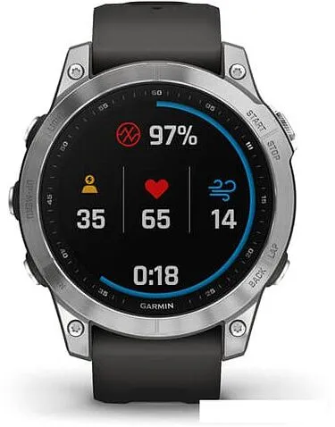 Умные часы Garmin Fenix 7 Solar 47 мм (серебристый/графитовый)