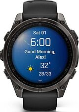 Умные часы Garmin Fenix 8 Sapphire, Titanium 47мм (угольно-черный DLC, пепельно-черный силиконовый ремешок) Умные часы Garmin Fenix 8 Sapphire, Titanium 47мм (угольно-черный DLC, пепельно-черный силиконовый ремешок)
