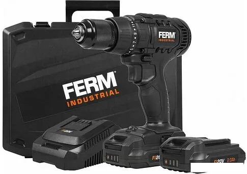 Ударная дрель-шуруповерт Ferm CDM1147P (с 2-мя АКБ, кейс)