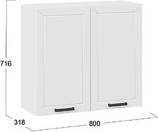 Шкаф навесной Трия Лорас 1В8 (белый/холст белый) Шкаф навесной Трия Лорас 1В8 (белый/холст белый)