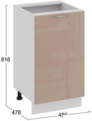 Шкаф напольный Трия Весна 1Н45 (белый/кофе с молоком)