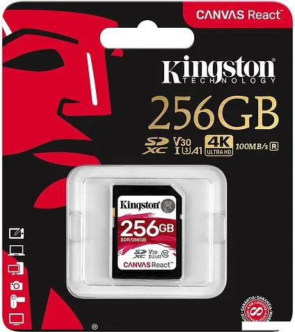 Карта памяти Kingston Canvas React SDR/256GB SDXC 256GB