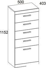 Комод Anrex Oskar 5S/50 (дуб санремо)