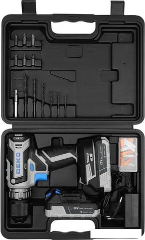 Дрель-шуруповерт Deko DKCD20V One Set63 083-1038 (с 2-мя АКБ, кейс)