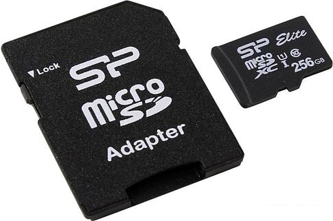 Карта памяти Silicon-Power microSDXC SP256GBSTXBU1V10SP 256GB (с адаптером)