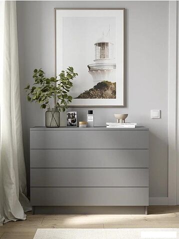 Комод Горизонт Нео 1050 4 ящика (серый графит)