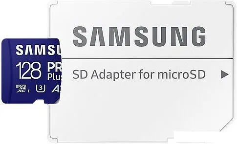 Карта памяти Samsung PRO Plus microSDXC 128GB MB-MD128SA/EU (с адаптером)