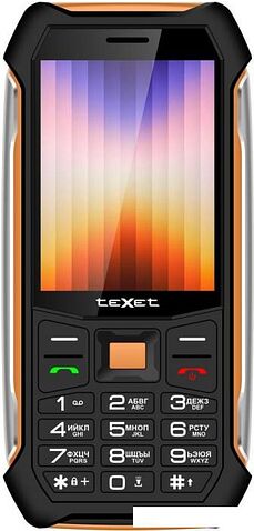 Кнопочный телефон TeXet TM-D412 (черный/оранжевый)