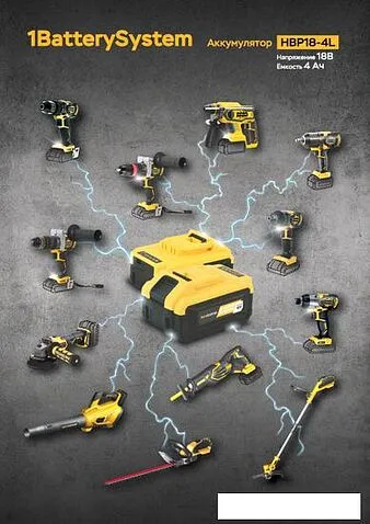 Угловая шлифмашина Hanskonner HAG18125BL (с 2-мя АКБ, кейс)