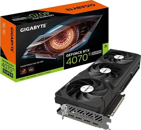 Видеокарта Gigabyte GeForce RTX 4070 Ti Super Windforce MAX OC 16G GV-N407TSWF3MAX OC-16GD