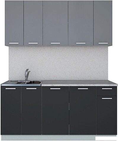 Кухня Интерлиния Мила Лайт 1.7-60 (серебро/антрацит)