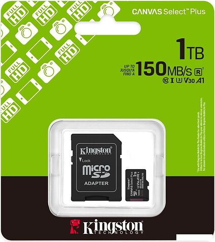 Карта памяти Kingston Canvas Select Plus microSDXC 1TB SDCS3/1TB (с адаптером)