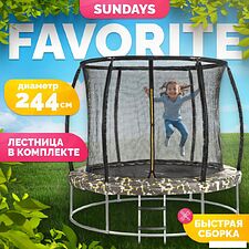 Батут Sundays Favorite Premium 8FT (квадраты, с сеткой, с лестницей) Батут Sundays Favorite Premium 8FT (квадраты, с сеткой, с лестницей)