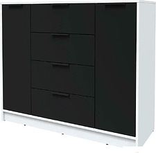 Тумба Интерлиния Концепт КТ-Т120 (черный/белый платинум)