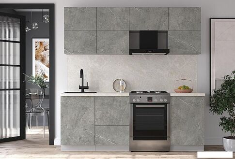 Кухонный модуль Интерлиния Мила Матте 2.1 Б (керамика/керамика/опал светлый)