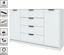 Тумба Интерлиния Концепт КТ-Т160 (белый платинум/белый платинум)