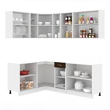 Готовая кухня Кортекс-мебель Корнелия Лира 1.5x2.1 без столешницы (капучино/оникс)