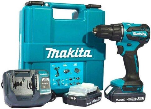 Ударная дрель-шуруповерт Makita LXT Basic DHP490WVE (с 2-мя АКБ, кейс)