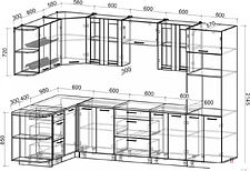 Готовая кухня Интерлиния Мила 1.68x3.0 правая (вудлайн кремовый/дуб веллингтон/серый каспий)