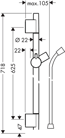 Душевая штанга Hansgrohe Unica S Puro 28632700 (белый матовый)