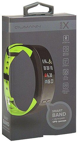 Фитнес-браслет Qumann QSB X (черный/зеленый)