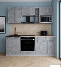 Готовая кухня Интерлиния Мила Gloss 2.0 (керамика/керамика/травертин серый) Готовая кухня Интерлиния Мила Gloss 2.0 (керамика/керамика/травертин серый)