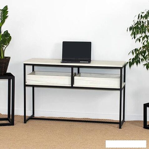 Консольный стол Millwood Пекин 1 120x40 (дуб белый craft/черный)