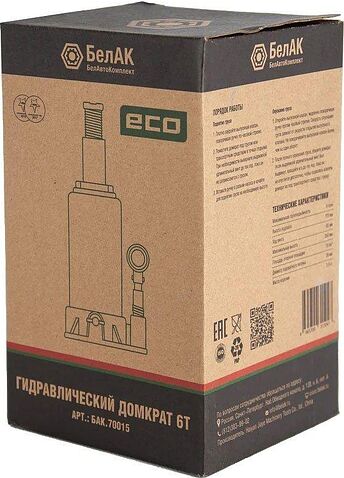 Бутылочный домкрат БелАК Эко БАК.70015 6т